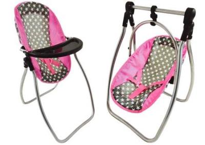 Opakowanie Huśtawka dla lalek 2w1 Alice gwiazdki szaro-różowa