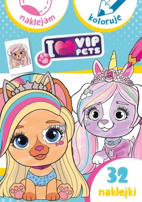 I love my VIP Pets. Naklejam i koloruję. Autor:   Praca zbiorowa. SmakLiter.pl Okładka książki I love my VIP Pets. Naklejam i koloruję
