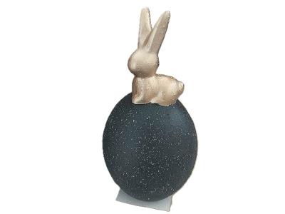 Opakowanie Jajko ceramiczne nakrapiane ze złotym zającem