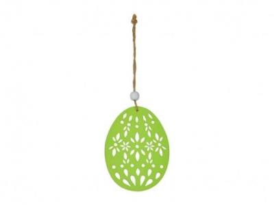 Opakowanie Jajko zawieszka drewniane zielone 9cm