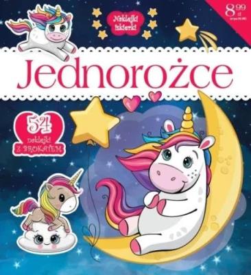Jednorożce. 54 naklejki z brokatem. Autor: Opracowanie zbiorowe. SmakLiter.pl Okładka książki Jednorożce. 54 naklejki z brokatem