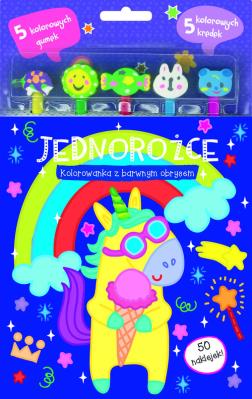 Okładka książki Jednorożce. Kolorowanka z barwnym obrysem