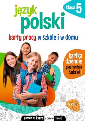 Okładka książki Język polski. Karty pracy w szkole i w domu. Klasa 5
