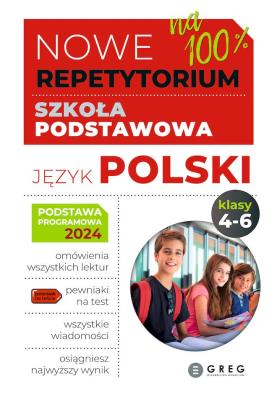 Język polski. Nowe Repetytorium 2025. Szkoła podstawowa. Klasa 4-6. Autor: Opracowanie zbiorowe. SmakLiter.pl Okładka książki Język polski. Nowe Repetytorium 2025. Szkoła podstawowa. Klasa 4-6