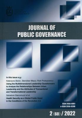 Journal of Public Governance 2 (60) 2022. Wydawca: Scholar. SmakLiter.pl Opakowanie Journal of Public Governance 2 (60) 2022