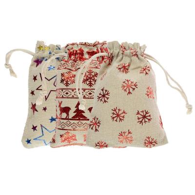 Opakowanie Jutowe worki na prezenty z nadrukiem 3szt