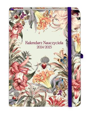 Okładka książki Kal Naucz 2024/2025 A5 TDW egzotyczne kwiaty