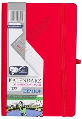 Opakowanie Kalendarz 2023 A5 tyg. Hip hop czerwony ELEFANT