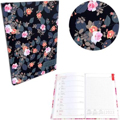 Opakowanie Kalendarz 2023 A5 tygodniowy soft touch róże black