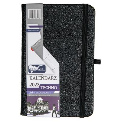 Opakowanie Kalendarz 2023 A6 tyg. Techno czarny ELEFANT