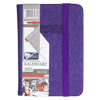 Opakowanie Kalendarz 2023 A7 tyg. Rock fioletowy ELEFANT