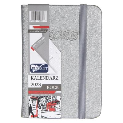 Opakowanie Kalendarz 2023 A7 tyg. Rock srebrny ELEFANT