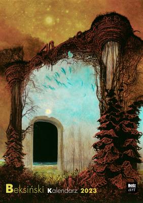 Kalendarz 2023 Beksiński A3 wzór 9. Autor: Niemiec- Szywała Edyta. SmakLiter.pl Okładka książki Kalendarz 2023 Beksiński A3 wzór 9