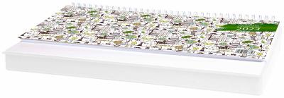 Opakowanie Kalendarz 2023 biurkowy leżący z piórnikiem biały