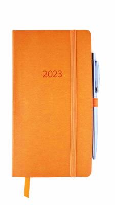 Opakowanie Kalendarz 2023 flex z gumką Dl tygodniowy pomarańczowy V6