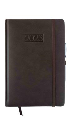 Opakowanie Kalendarz 2023 lux z gumką A5 dzienny brązowy V5