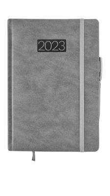 Opakowanie Kalendarz 2023 lux z gumką A5 dzienny szary V4