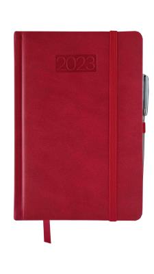 Opakowanie Kalendarz 2023 lux z gumką B5 dzienny V1 czerwony