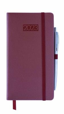 Opakowanie Kalendarz 2023 lux z gumką DL tygodniowy czerwony V1