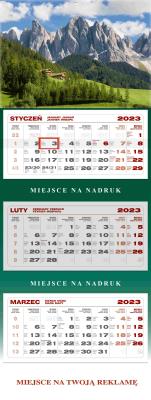 Opakowanie Kalendarz 2023 ścienny trójdzielny Góry