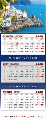 Opakowanie Kalendarz 2023 ścienny trójdzielny Wybrzeże Amalfi