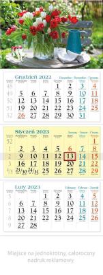 Opakowanie Kalendarz 2023 Trójdzielny Kwiaty