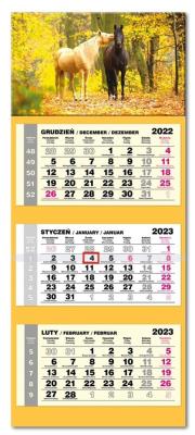 Opakowanie Kalendarz 2023 trojdzielny lux Konie