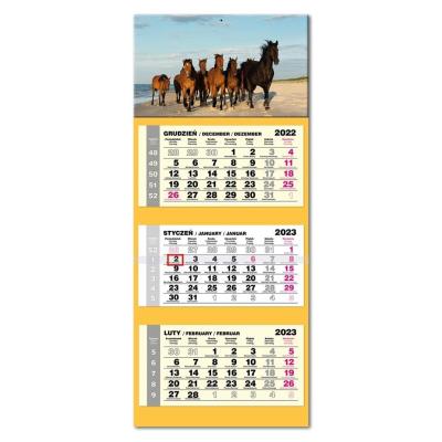 Opakowanie Kalendarz 2023 trojdzielny lux Konie