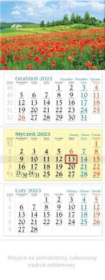 Opakowanie Kalendarz 2023 Trójdzielny Maki