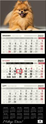 Opakowanie Kalendarz 2023 trójdzielny pies KT-2 V36