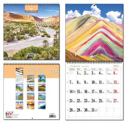 Opakowanie Kalendarz 2024 30x60 13 plansz Krajobrazy Św.