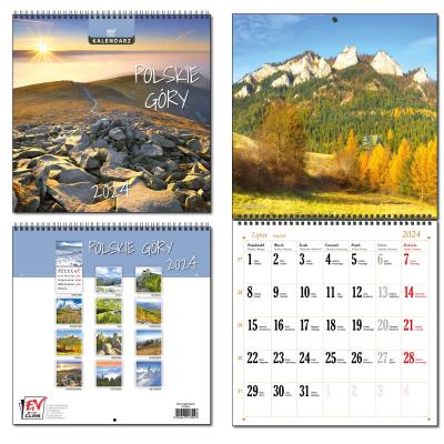 Opakowanie Kalendarz 2024 30x60 13 plansz Polskie Góry