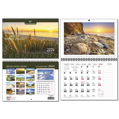 Opakowanie Kalendarz 2024 A4 terminarz 13 plansz PL Zakątki