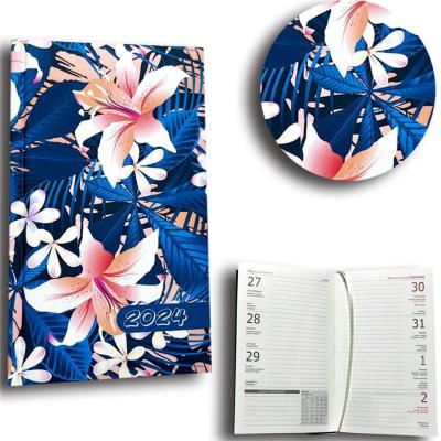 Opakowanie Kalendarz 2024 A6 tygodniowy hibiskus niebieski