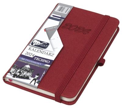 Opakowanie Kalendarz 2024 A6 tygodniowy Techno czerwony