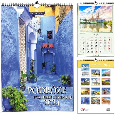 Opakowanie Kalendarz 2024 B3 13 plansz Podróże