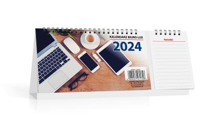Kalendarz 2024 biurkowy lux poziomy. Wydawca: KALPOL.BIS kalendarze. SmakLiter.pl Opakowanie Kalendarz 2024 biurkowy lux poziomy