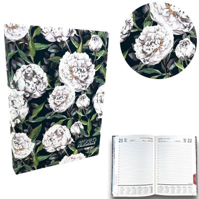 Opakowanie Kalendarz 2024 dzienny sb/nd osobno A5 soft touch peonie w zieleni EV230039