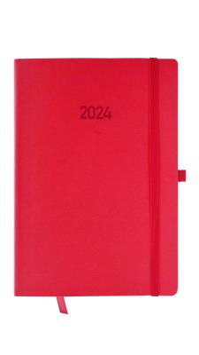 Opakowanie Kalendarz 2024 flex A5 dzienny V4 czerwony