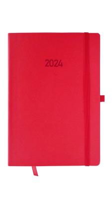 Opakowanie Kalendarz 2024 flex z gumką A5 tygodniowy V4 czerwony