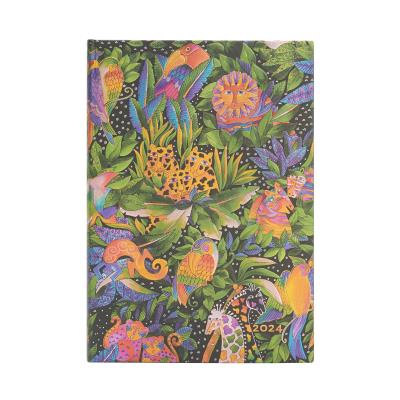 Okładka książki Kalendarz 2024 Jungle Song Midi tygodniowy HOR Flexi