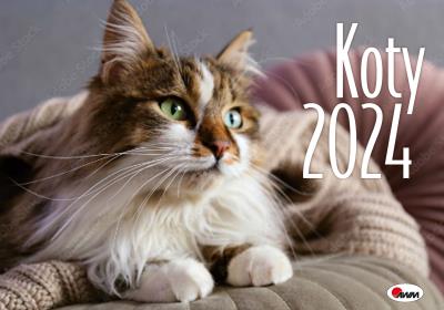 Kalendarz 2024 Koty KA2 ścienny. Wydawca: AWM kalendarze. SmakLiter.pl Opakowanie Kalendarz 2024 Koty KA2 ścienny