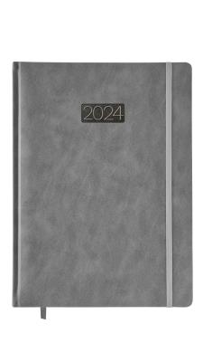 Opakowanie Kalendarz 2024 lux z gumką  A4 tygodniowy V4 szary