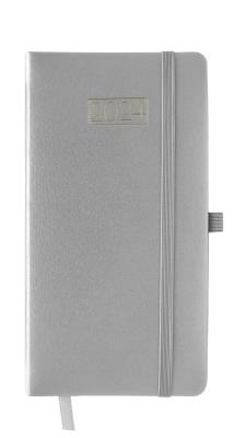 Opakowanie Kalendarz 2024 lux z gumką Dl tygodniowy  V5 srebrny