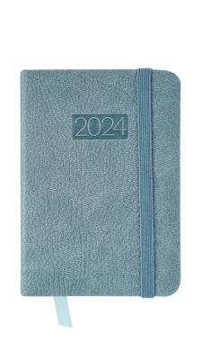 Opakowanie Kalendarz 2024 lux z gumką kieszonkowy V7 niebieski