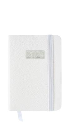 Opakowanie Kalendarz 2024 lux z gumką kieszonkowy V8 biały