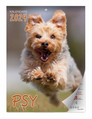 Kalendarz 2024 Psy ścienny. Wydawca: KALPOL.BIS kalendarze. SmakLiter.pl Opakowanie Kalendarz 2024 Psy ścienny