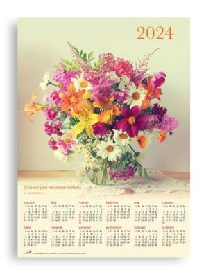 Opakowanie Kalendarz 2024 ścienny plakatowy Bukiet