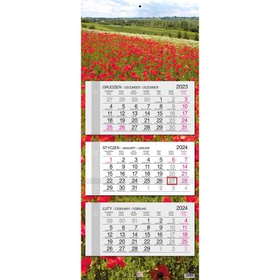 Opakowanie Kalendarz 2024 trójdzielny gł. płaska Maki