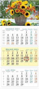 Opakowanie Kalendarz 2024 Trójdzielny Kwiaty